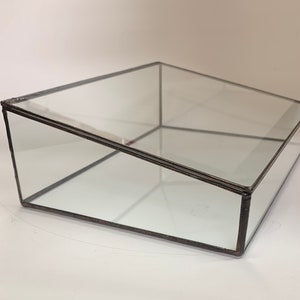 Glass display case, Sloped glass box, jewellery box, jewellery case, glass box, minimalist design, photo box, artists box