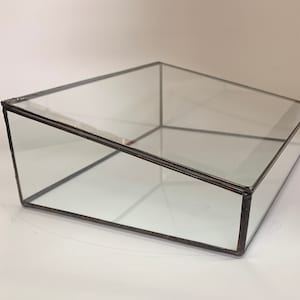 Sloped glass case, jewellers display case with hinged lid, Glass photo box, Vintage style case, keepsakes storage box, retail display