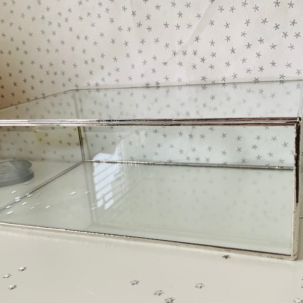 Glass display box,  Custom sizes available 30cm x 20cm x 10cm memory box, wedding card box, glass photo box, keepsake box