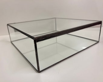 Glass display box, square glass box, jewellers display box, sculpture case, collectibles box, jewellery case, wedding decor