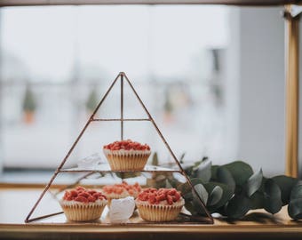 Crystal shelf, pyramid shelf, craft fair jewellery display, triangle shelf, geometric decor shelf, crystal display, copper pyramid