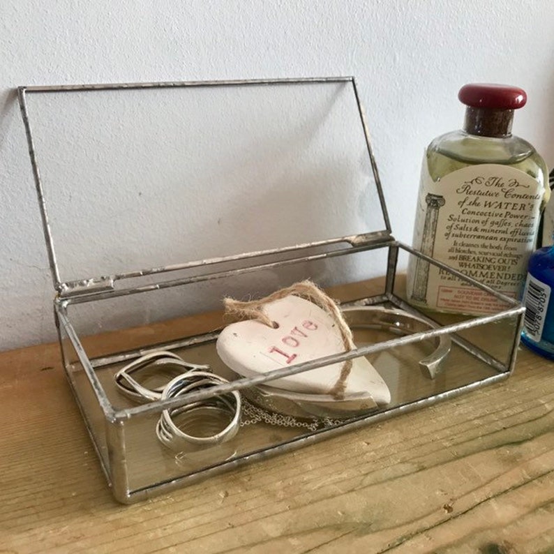 Glass jewellery box Etsy