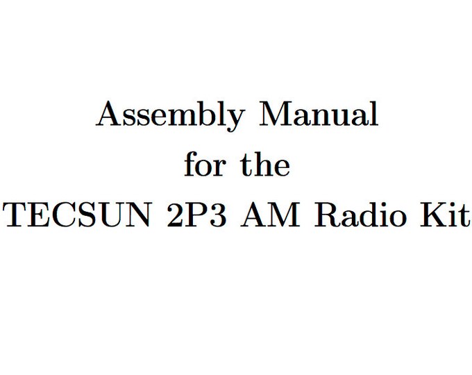 2P3 Assembly Manual Supplement - Etsy
