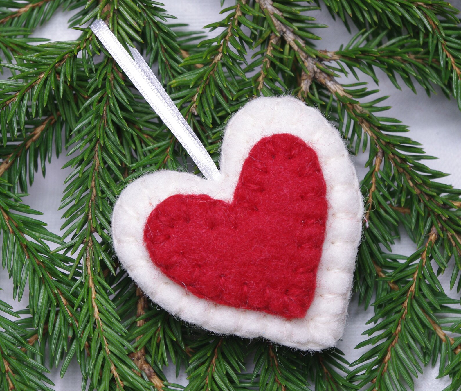 Traditional Felt Valentines Day Ornaments Hanging Heart Etsy