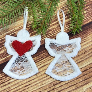 White Christmas angel ornament, Felt Angel Christmas Ornament, Felt angel decoration, White angel ornament, Christmas angel ornament