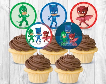 pj masks cupcake etsy