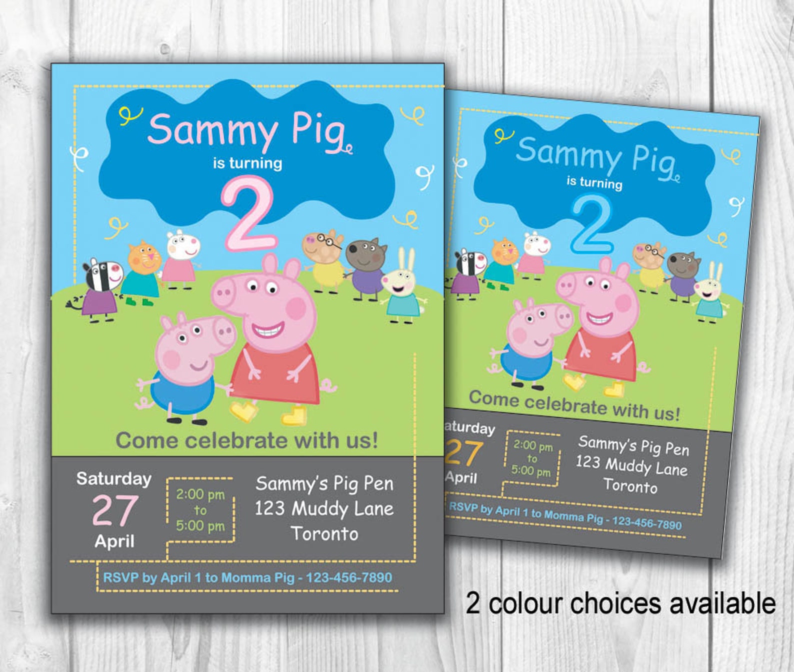 Peppa Pig Invitation Printable Personalized Digital File in | Etsy