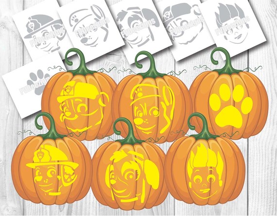 Paw Patrol Pumpkin Patterns Instant Download Digital File