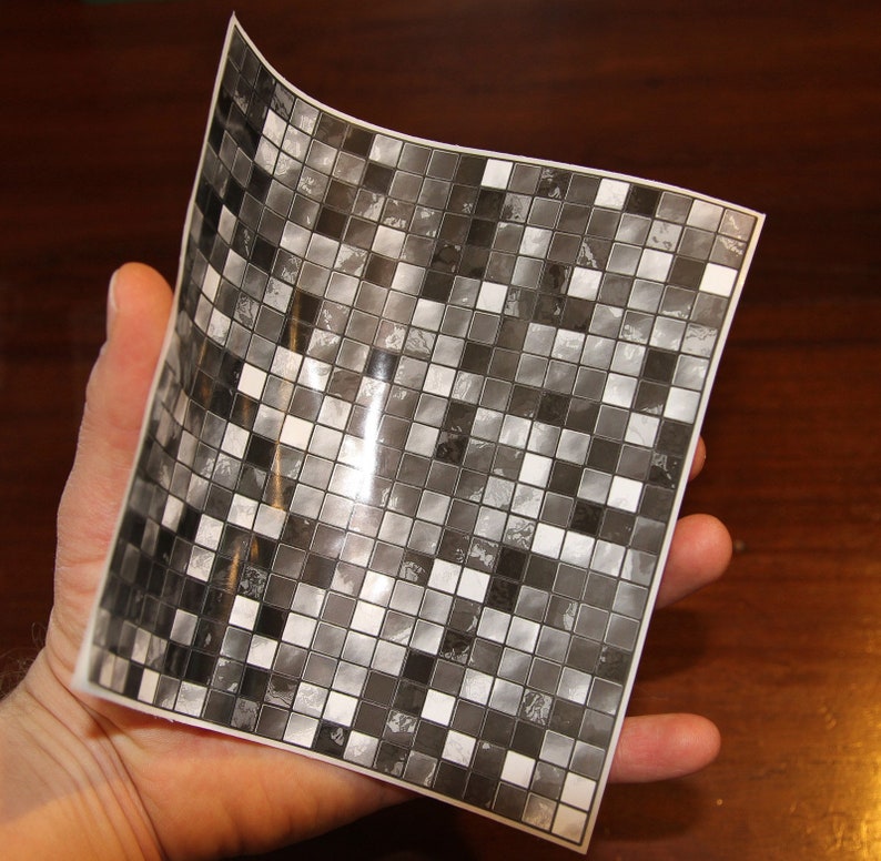 24x Black White Kitchen Tile Stickers 15x15 Cm Mosaic Tile Etsy