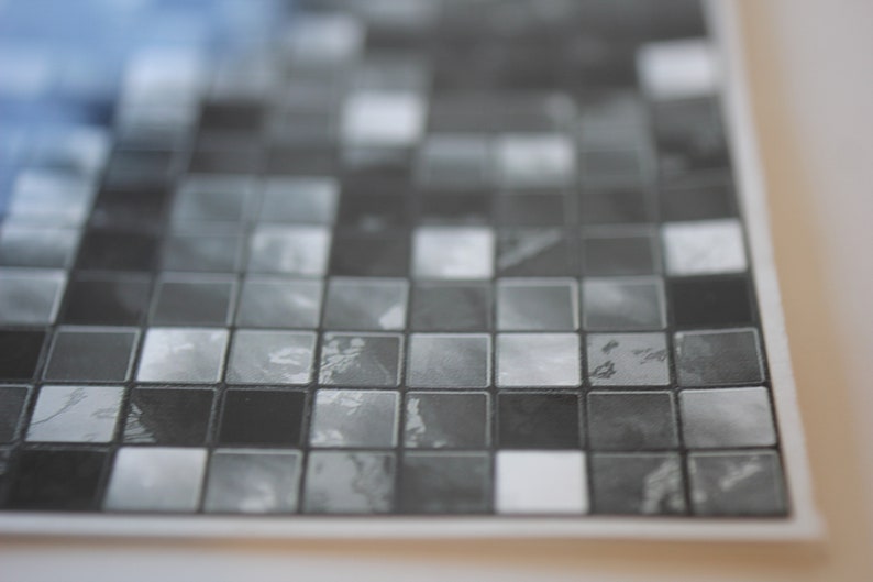 24x Black White Kitchen Tile Stickers 15x15 Cm Mosaic Tile Etsy