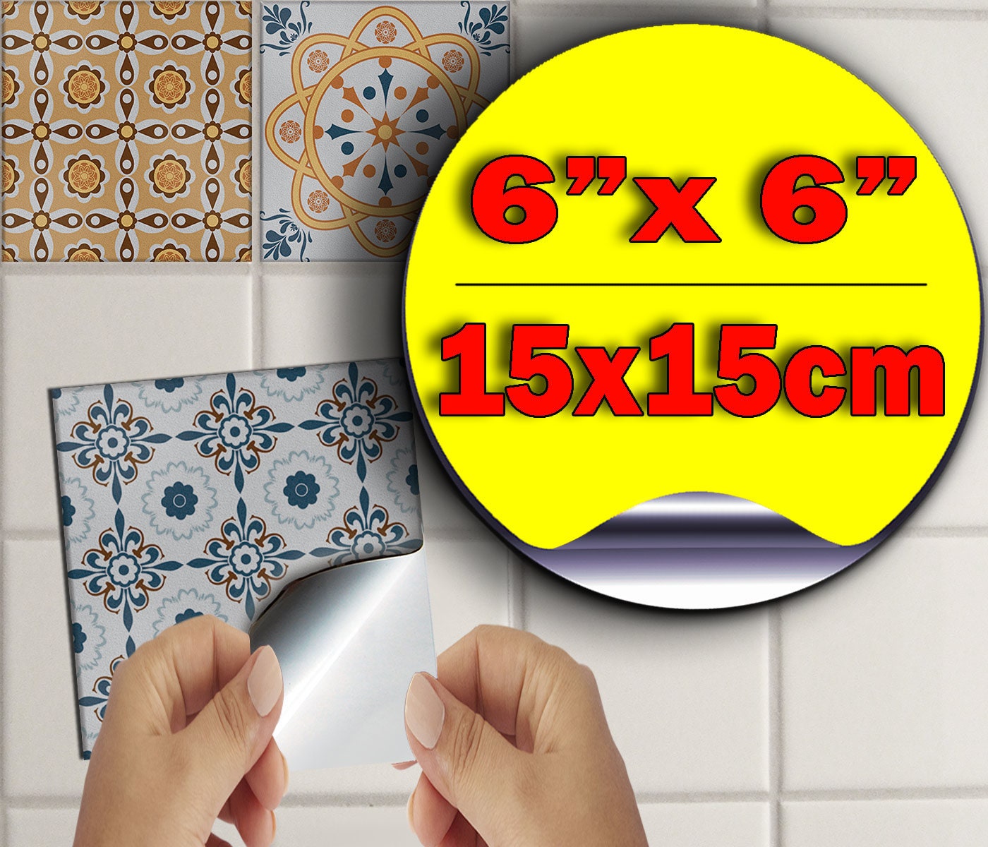 24 Bathroom Tile Stickers Tiles Transfers Kitchen Wall Tiles Etsy UK