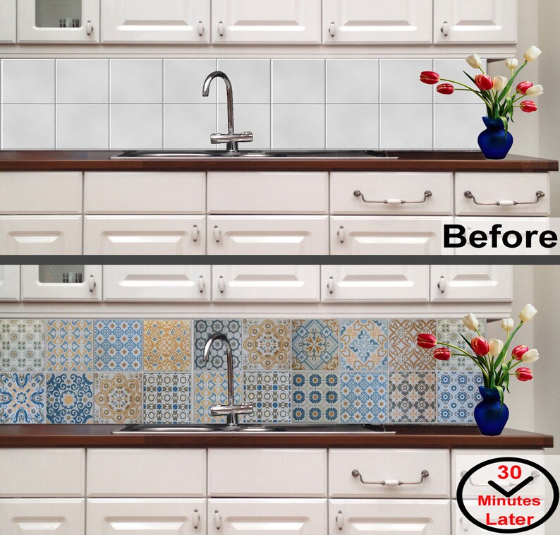 24 Bathroom Tile Stickers Tiles transfers kitchen wall tiles Etsy