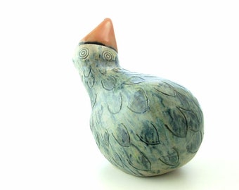 Stoneware Pottery Bird Sculpture - Clay Bird - Animal Pottery - Bird Ornament