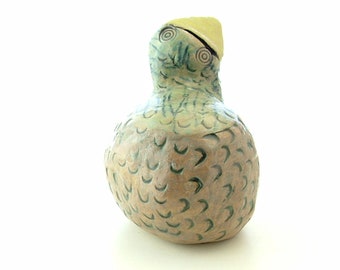 Stoneware Pottery Bird Sculpture - Bird Ornament