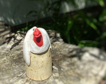 Stoneware Pottery Bird Sculpture - Clay Bird - Animal Pottery - Bird Ornament