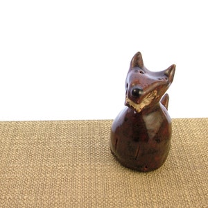 Stoneware Clay Fox Ornament - Fox Sculpture - Clay Fox - Pottery Animals