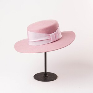 Bow ribbon exquisite wool wool flat top hat tourism shopping fashion wool felt hat