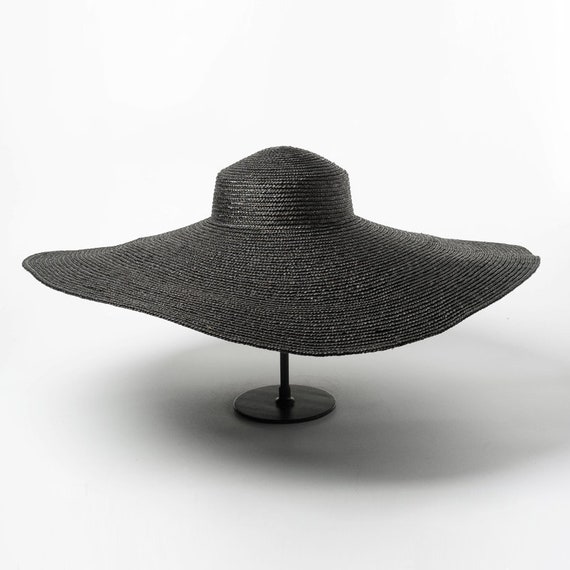Besparing gemakkelijk plan Eenvoudige en grote hoed rand plat top stro hoed concave vorm - Etsy België