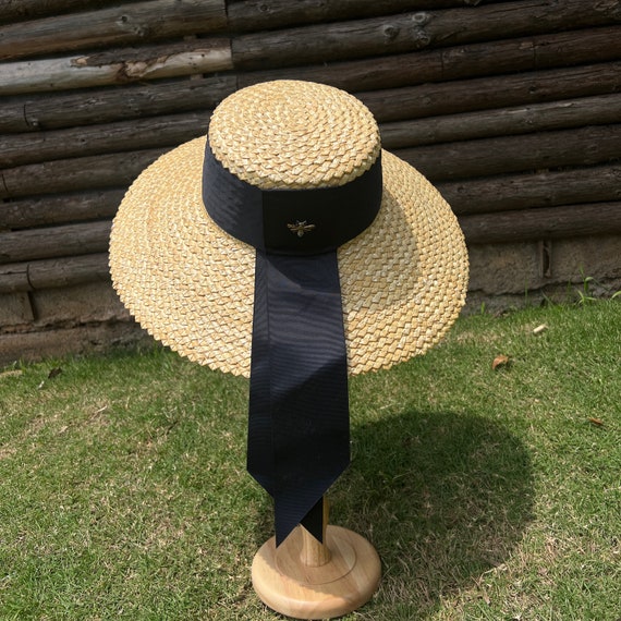 European-american Style Hand-woven Lace Straw Bow Ribbon Straw Hat