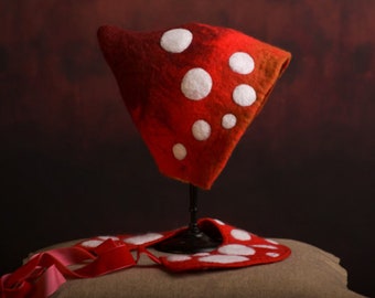 Handmade felt hat adult children autumn and winter wizard wizard wizard hat sen is little red riding hood handmade felt hat