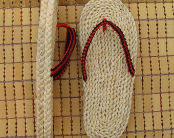 Straw Sandals Hand-woven Men's Slippers Summer Sandals - Etsy