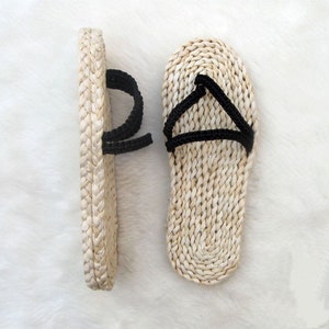 Straw Sandals Hand-woven Men's Slippers Summer Sandals - Etsy
