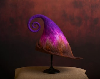Handmade felt hat adult children autumn winter wizard flower elf hat autumn winter witch hat handmade felt hat