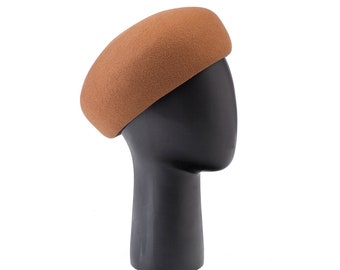 Simple three-dimensional deep eaves wool felt beret painter's hat warm concave shape top hat