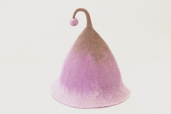 Hand Made Felt Witch Hat Wool Wet Felt 