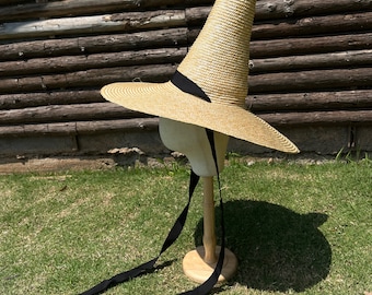 Vintage Mr. John Classic Wide Brim Woven Straw Lattice Sun Hat 1960s Garden Vintage 1960s  main image 4