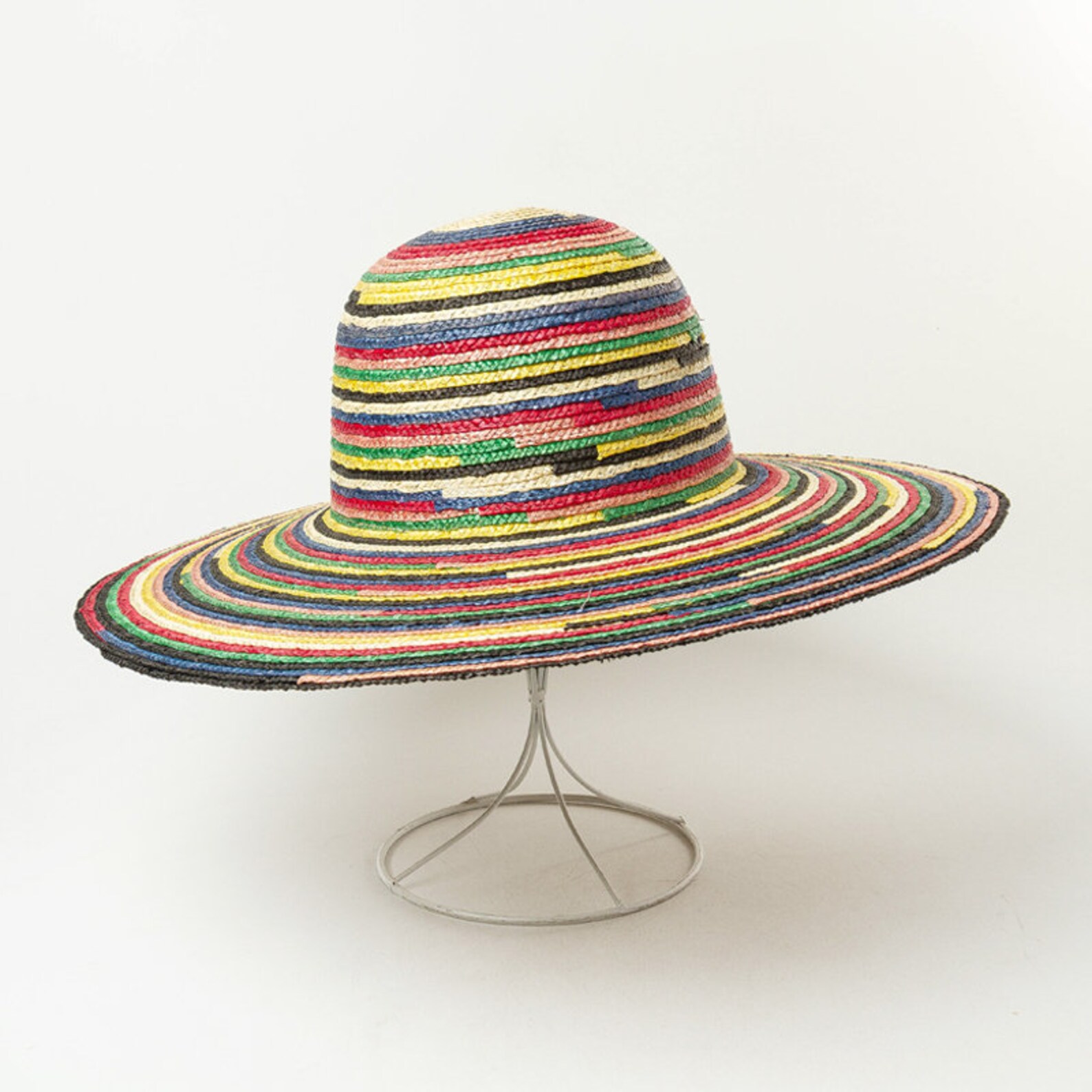 Color Dyed Straw Straw Big Eaves Straw Hat Outdoor Beach Etsy