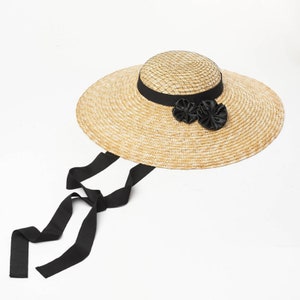 Spring and summer new vintage elegant shallow top gauze flowers decorated with large eave straw hat hat concave shape straw hat