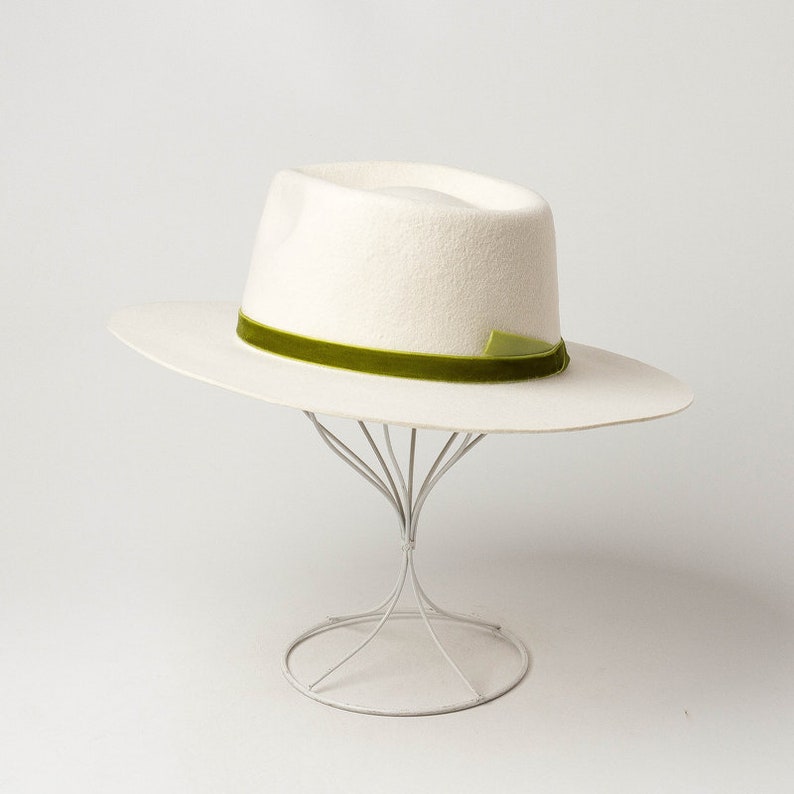 Velvet trim with fine wool jazz hat casual fashion felt jazz Etsy