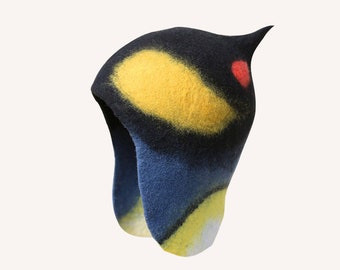 Hand-made felt hat original hat ear covering hat casual hat penguin hat handmade felt hat