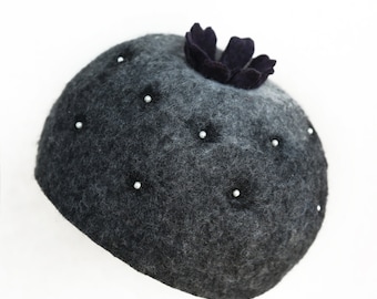 Feutre de laine humide fait main chapeau haut de forme magicien de la terre Halloween cadeau chapeau chapeau d'hiver chapeau de feutre fait main