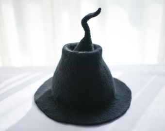 Halloween Costume Hat. . Wizard Hat. Fantasy Hat. Cosplay Hat witch hat Handmade hats handmade felt hat