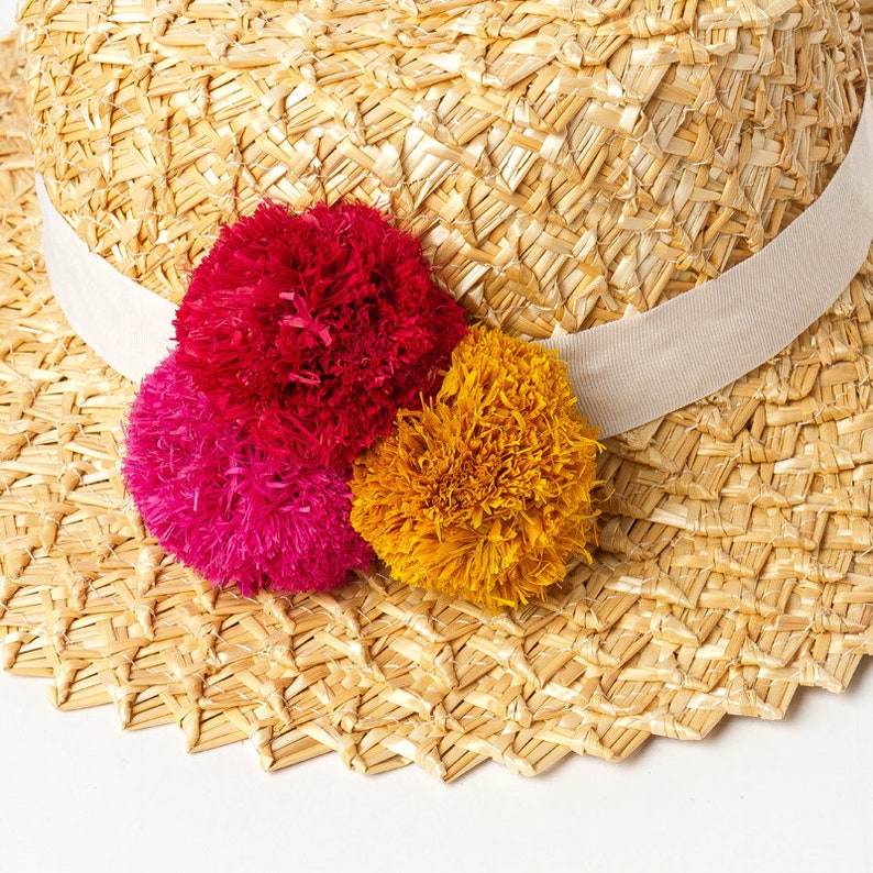 Lafite grass ball decorator plaited straw straw flat top hat travel sunscreen straw hat