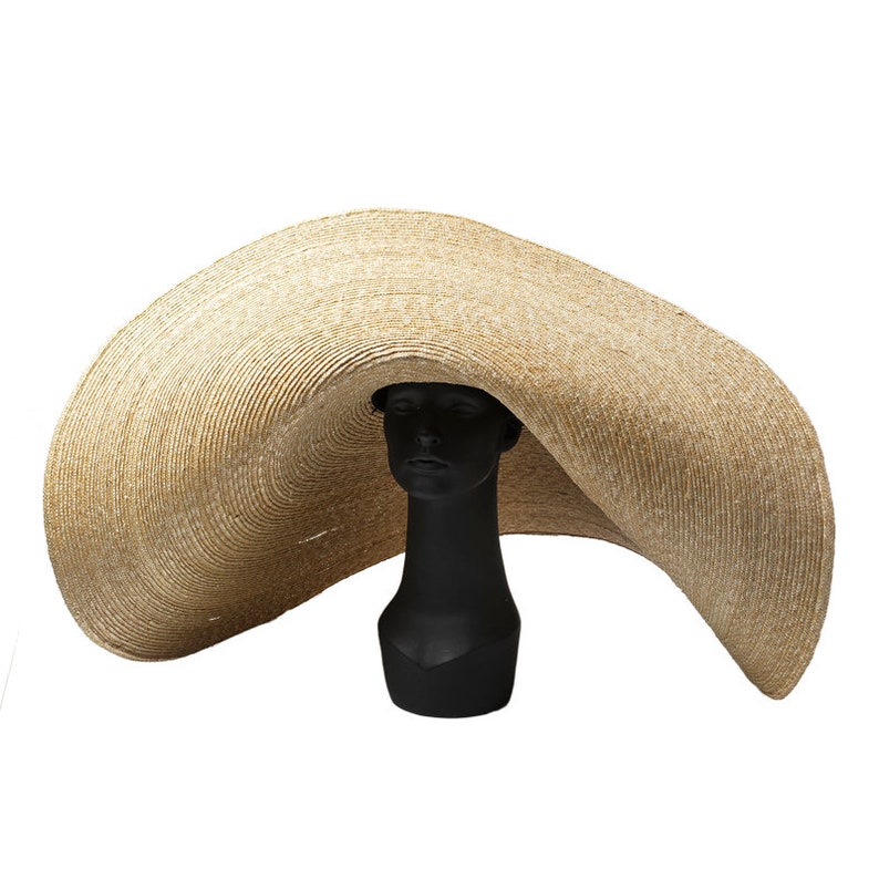 Ribbon Bow Hat With Flat Brim Straw Hat Stage Show Photography Etsy