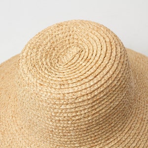 Lafite straw hat with cone-shaped visor and large brim for outdoor sun protection image 4