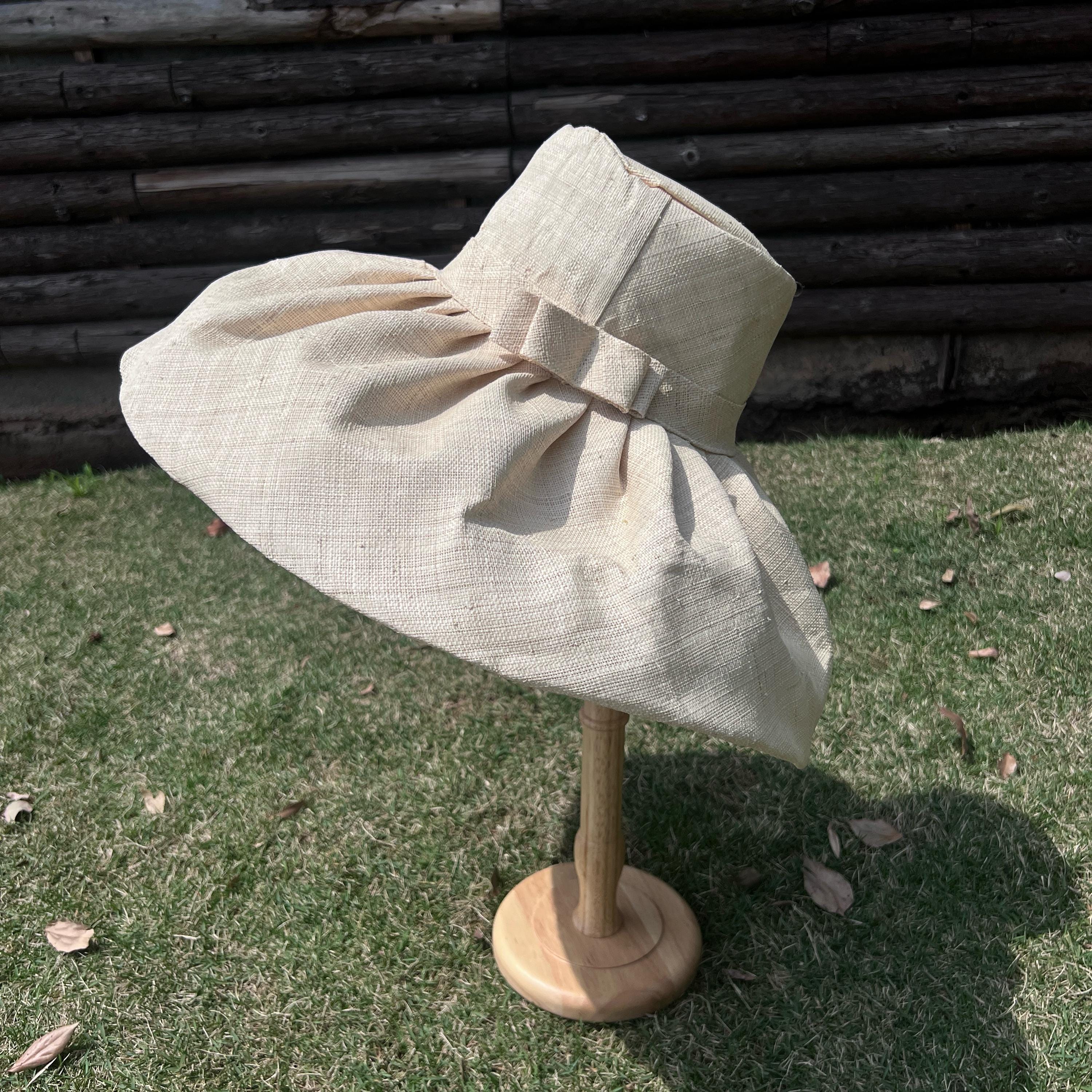 Kate Spade NY Black & Tan Asymmetrical Straw Sun Hat – Raffia Bow Two Tone Hand Crocheted Raffia Sun Hat - Black and Natural  main image 4