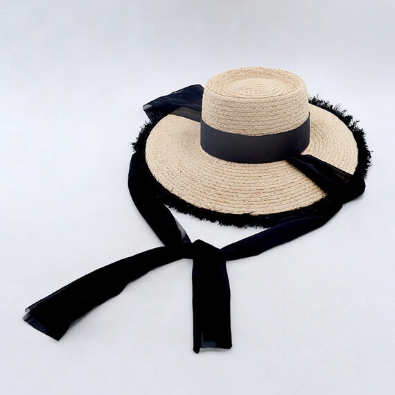 Lafite straw hat with big brim outdoor 