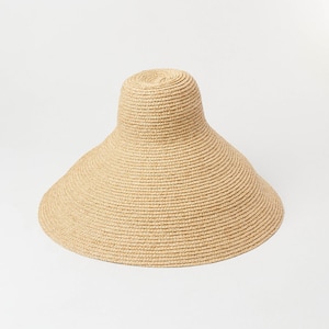 Lafite straw hat with cone-shaped visor and large brim for outdoor sun protection image 2
