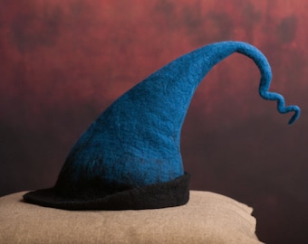 Handmade felt hat adult children autumn winter wizard wizard wizard wizard hat autumn winter witch hat felt hat Hand Made Felt Witch Hat