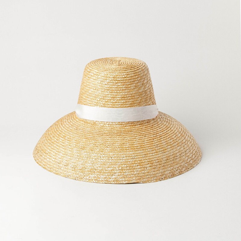 Top alto piatto con tesa larga con cappello di paglia | Etsy Italia