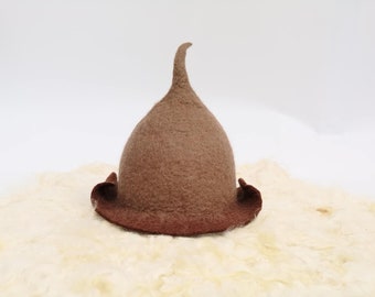 Feline hat wizard hat magic hat Halloween hat Christmas hat handmade felt hat