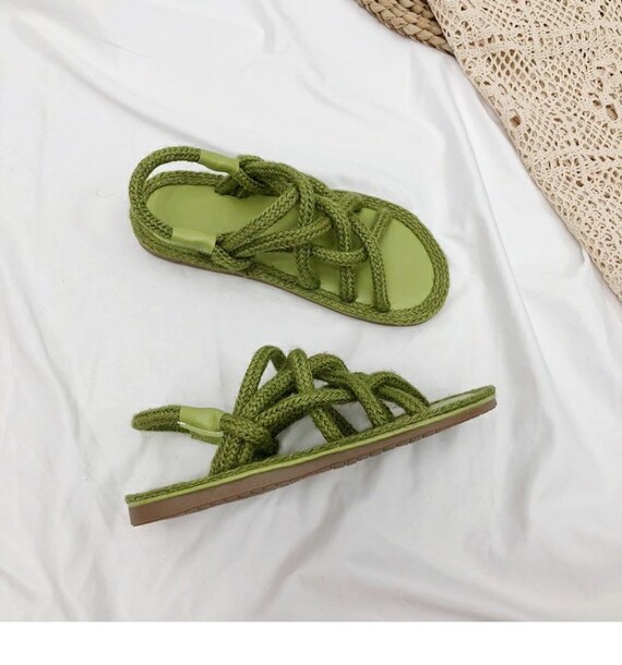 Bowknot design hempen cord flat slippers 2025