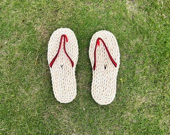 Straw sandals hand-woven Men's slippers Summer sandals flip-flops women slippers Woman summer slippers big yards