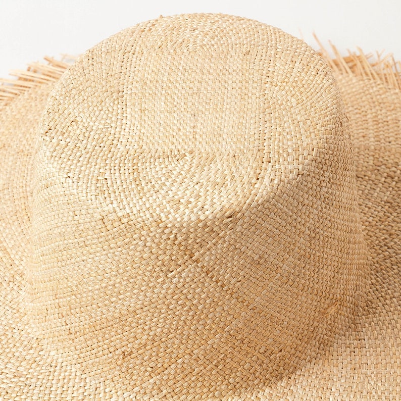 Simple and fashionable high flat top with large eaves grinding-edge bauble straw hat outdoor sunshade with large brim flat top straw hat