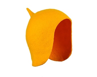 Hand-made wool felt hats are warm and ear-covering hats  wool hat handmade felt hat