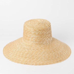 Tall Flat-topped Large Eaves Straw Straw Hats Outdoor Travel Sun ...
